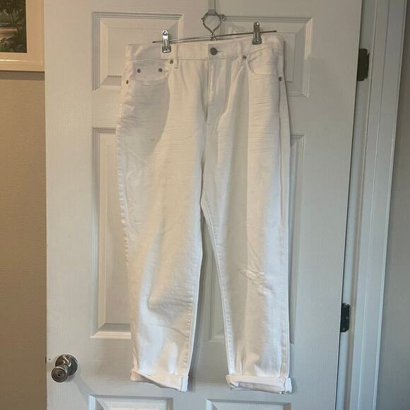 NWT Loft High Rise Slim Pocket Boyfriend Jeans in White Sz 10/30 - Picture 14 of 14